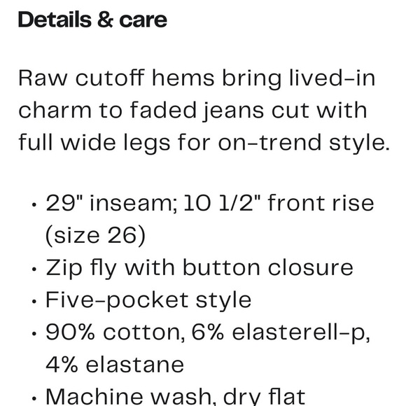 Frame Palazzo Crop Cutoff Jeans Wilson Raw After Size 26 - Picture 5 of 5